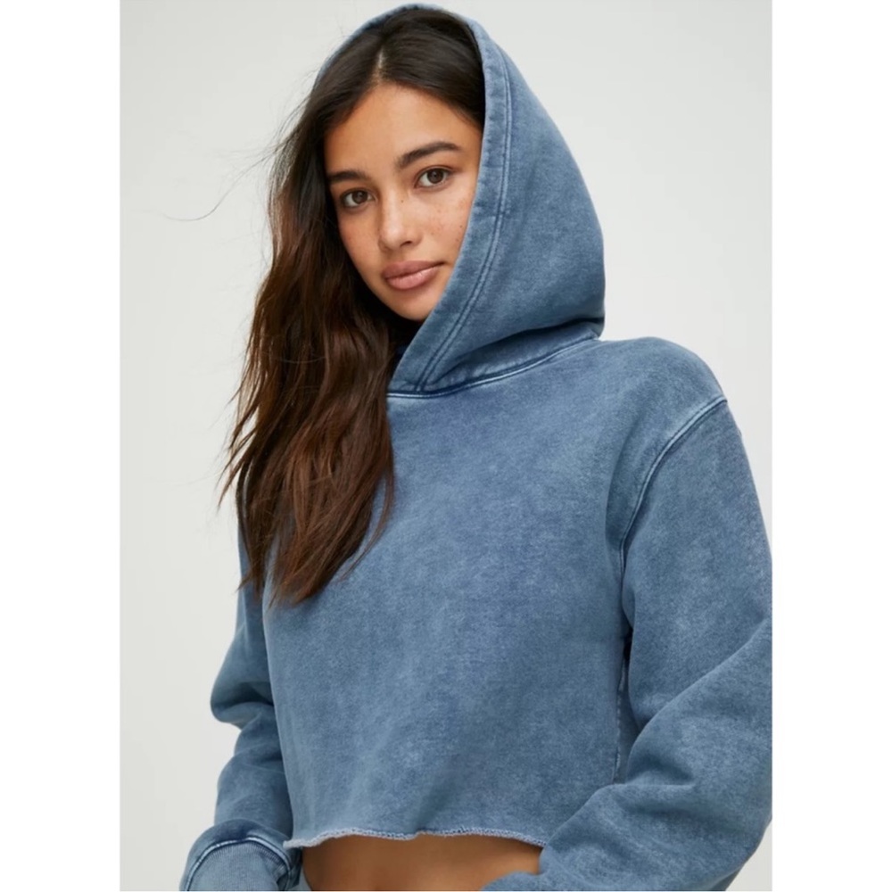 TNA Blue Cropped Hoodie